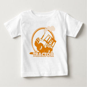 T-shirt Pour Bébé Machines agricoles oranges de tracteur