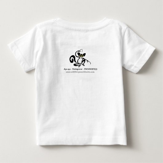 T-shirt Pour Bébé Madagascar - Mignonne J'aime Aye-ayes - Faune - (Dos)
