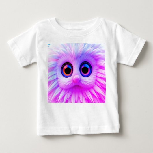T-shirt Pour Bébé Magenta-Cute (Devant)