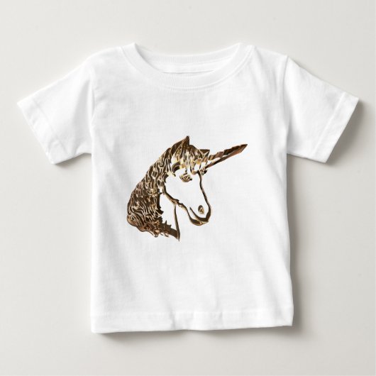 T-shirt Pour Bébé Magic Gold Look Unicorn Portrait (Devant)