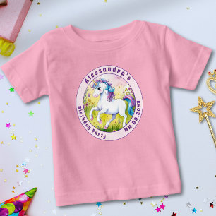 T-shirt Pour Bébé Magic Pastel Custom Unicorn Anniversaire