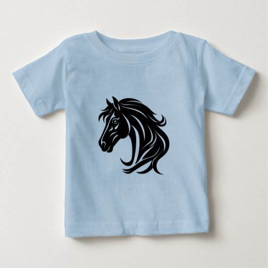 T-shirt Pour Bébé Magnificent Black Horse Head (Devant)