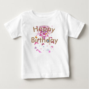 T-shirt Pour Bébé Magnifique fantastique design féminin Joyeux Anniv