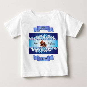 T-shirt Pour Bébé Magnifique Ours Bleu Teddy Whimsical Personnaliser