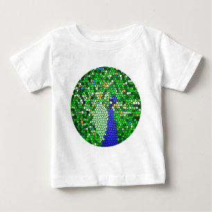 T-shirt Pour Bébé Magnifique Peacock mosaïque cadeaux d'art customis