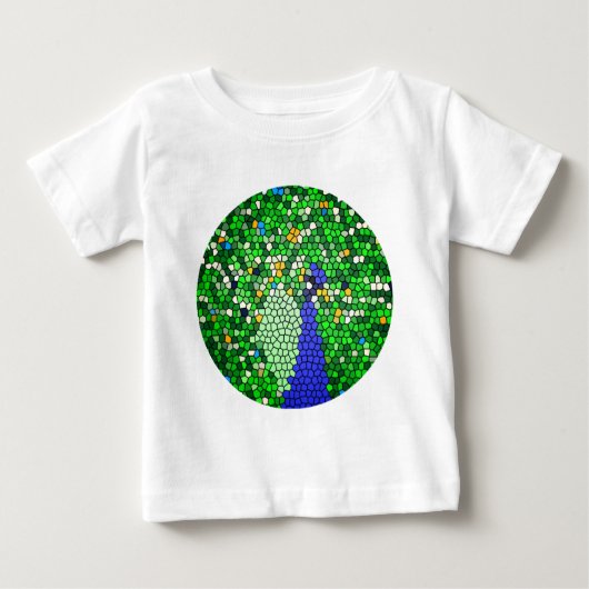 T-shirt Pour Bébé Magnifique Peacock mosaïque cadeaux d'art customis (Devant)