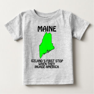 T-shirt Pour Bébé Maine - Première étape de l'Islande lorsqu'ils env