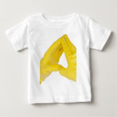 T-shirt Pour Bébé Mains dans les gants jaunes en latex (Devant)