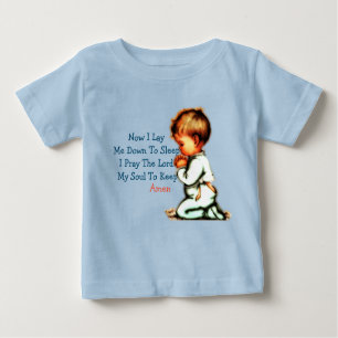 T-shirt Pour Bébé Maintenant Je Me Pose En Dormir Les Enfants Prier