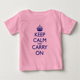 T-shirt Pour Bébé Maintenez calme et continuez le texte de bleu