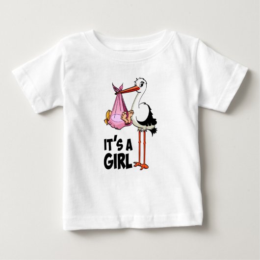 T-shirt Pour Bébé Mais c'est une fille — un oiseau avec bébé. (Devant)