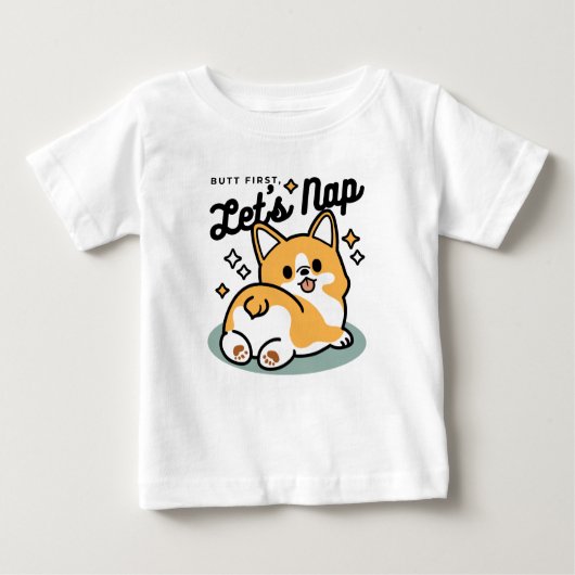 T-shirt Pour Bébé Mais d'abord, Nappons - mignon Caricature à bouton (Devant)