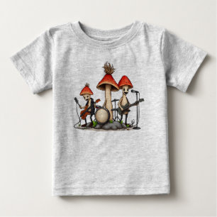 T-shirt Pour Bébé Maison Champignon Fantaisiste Musique Cottagecore