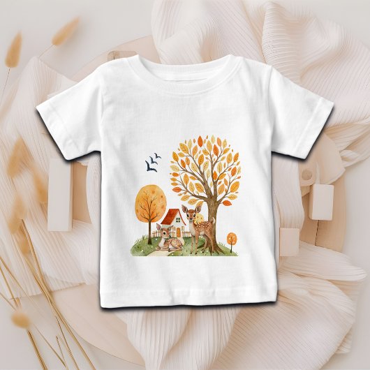 T-shirt Pour Bébé Maison de campagne bois mignon