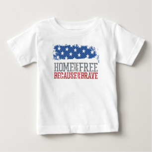 T-shirt Pour Bébé Maison des libres grâce aux braves drapeau américa