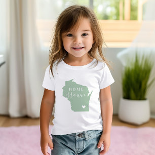 T-shirt Pour Bébé Maison du Wisconsin cultivée   Carte d'état des co
