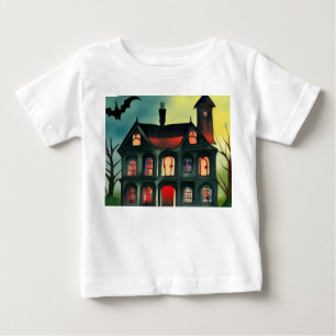 T-shirt Pour Bébé Maison hantée d'Halloween