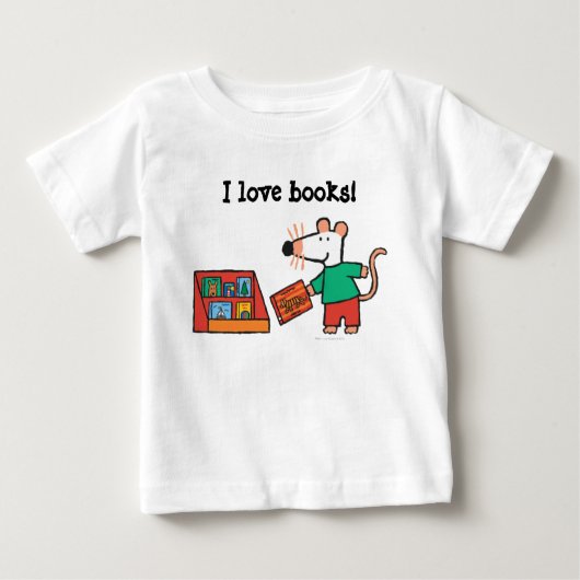 T-shirt Pour Bébé Maisy avec livres de bibliothèque (Devant)
