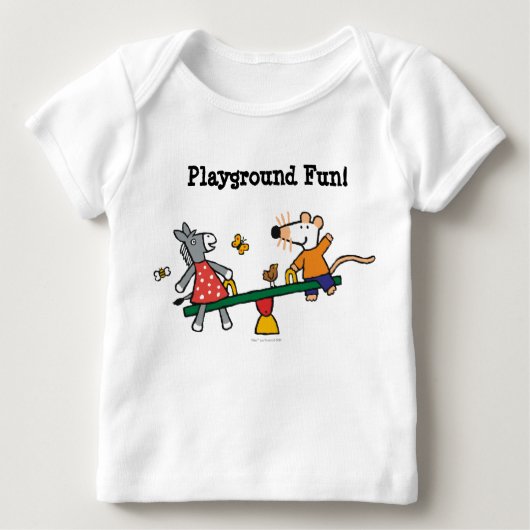 T-shirt Pour Bébé Maisy et bascule pointillée au terrain de jeu (Devant)