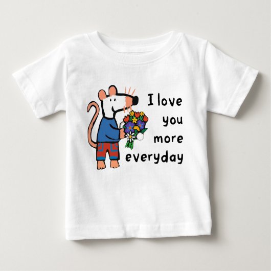 T-shirt Pour Bébé Maisy Je T'Aime Plus Chaque Jour (Devant)