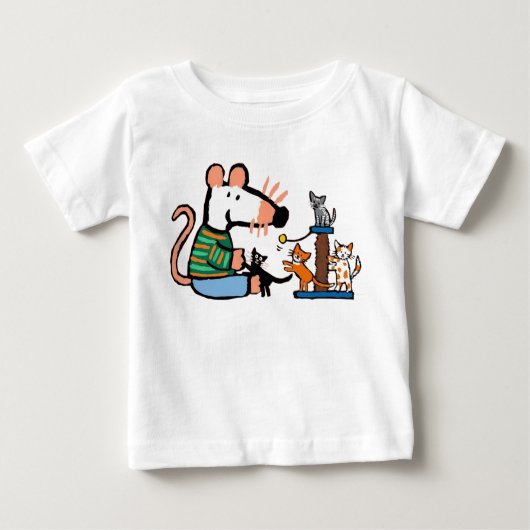 T-shirt Pour Bébé Maisy Joue avec Kittens (Devant)