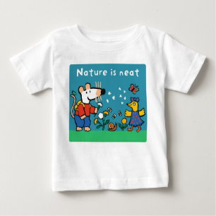 T-shirt Pour Bébé Maisy Nature is Neat, texte blanc