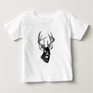 T-shirt Pour Bébé Mâle de trophée de cerfs communs de queue blanch