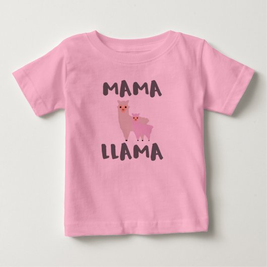 T-shirt Pour Bébé Mama Llama Maman (Devant)