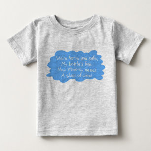 T-shirt Pour Bébé Maman a besoin de vin bleu