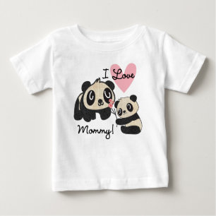T-shirt Pour Bébé Maman d'amour des pandas I