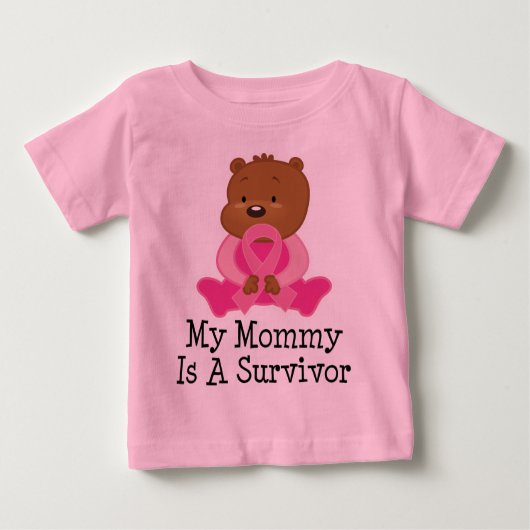 T-shirt Pour Bébé Maman de survivant de cancer du sein (Devant)