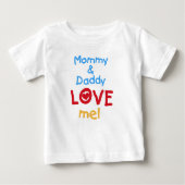 T-shirt Pour Bébé Maman et papa m'aiment (Devant)