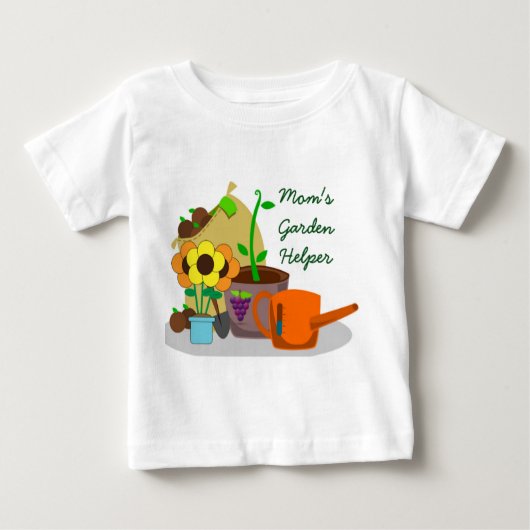 T-shirt Pour Bébé Maman Jardin Mignonne qui Aide (Devant)