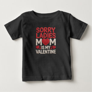 T-shirt Pour Bébé Maman la fausse laine douce est ma Saint-Valentin 