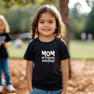 T-shirt Pour Bébé Maman Mon Super-héros pour toujours blanc