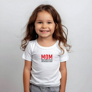 T-shirt Pour Bébé Maman Mon Super-héros pour toujours noir rouge