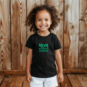 T-shirt Pour Bébé Maman Mon Super-héros pour toujours vert