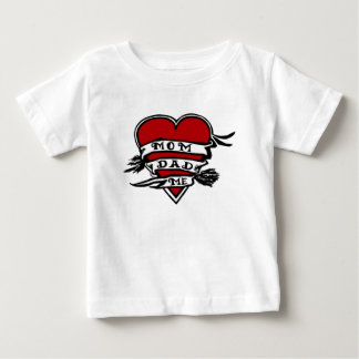 T-shirt Pour Bébé Maman, papa, et moi, coeur