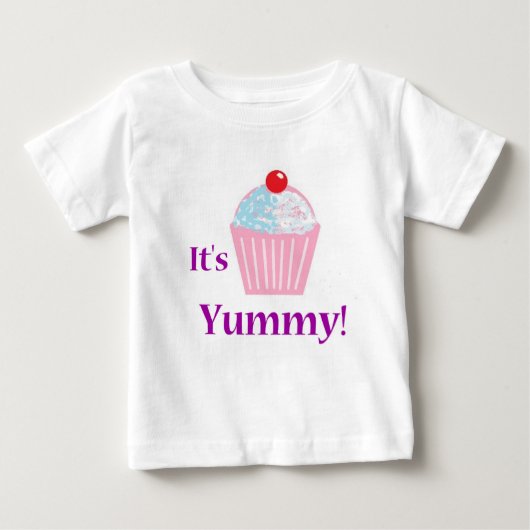T-shirt Pour Bébé Manches longues Yummy Cupcake (Devant)