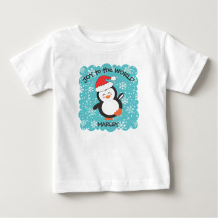 T-shirt Pour Bébé Manchot dansant Flocons de neige de Noël Joie