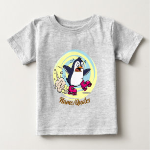 T-shirt Pour Bébé Manchot drôle sur des patins à roulettes