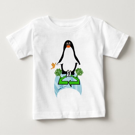 T-shirt Pour Bébé Manchot Global (Devant)