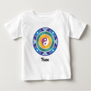 T-shirt Pour Bébé Mandala couleur arc-en-ciel chinois Customisé