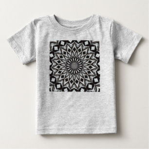 T-shirt Pour Bébé Mandala décoratif noir et blanc
