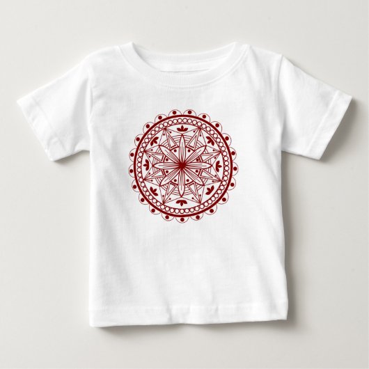 T-shirt Pour Bébé Mandala rouge profond (Devant)