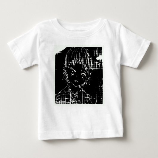 T-shirt Pour Bébé manga d'anime projet quotidien noir (Devant)