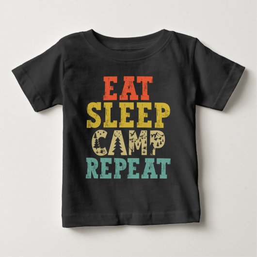 T-shirt Pour Bébé Manger Camp de sommeil Répéter Camping Amoureux (Devant)