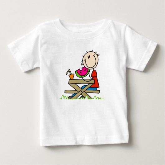 T-shirt Pour Bébé Manger de la pastèque (Devant)