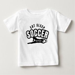 T-shirt Pour Bébé manger dormir football répéter