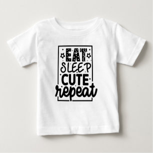 T-shirt Pour Bébé Manger Dormir Répéter les citations sarcastiques D